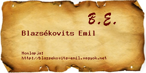 Blazsékovits Emil névjegykártya